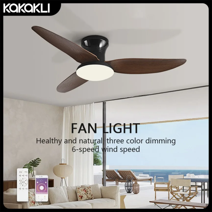 

LED Ceiling Fan Light Modern Intelligent Remote-controlled APP Dimming Low Decibel Strong Wind Bedroom Living Room Home Lighting