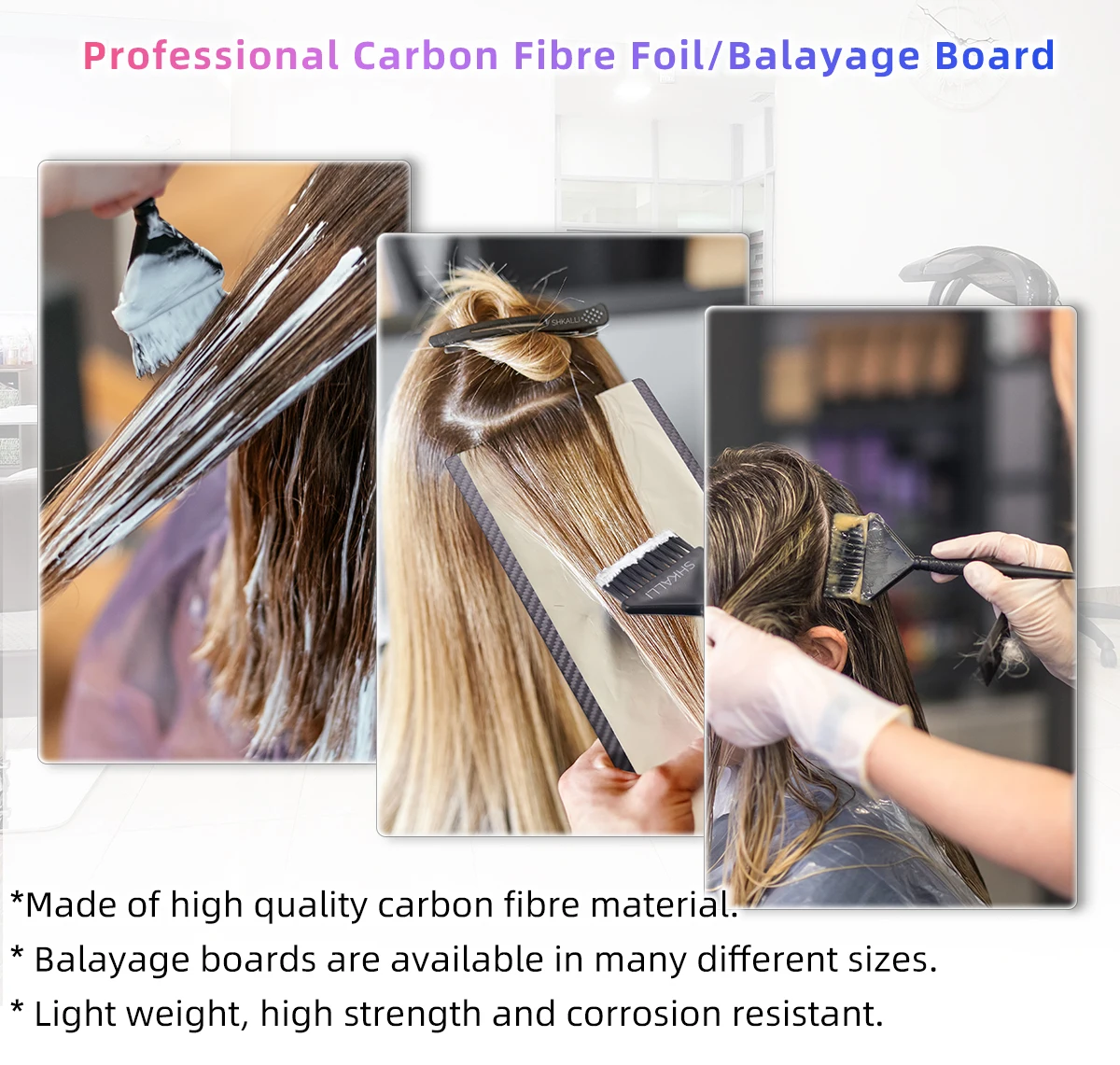 3PCS Balayage-Brett mit Zähnen Haarfärbebrett Hervorhebungsbrett mit Zähnen Haarfärbepinsel Friseur-Styling-Werkzeug
