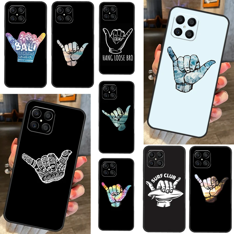 Surfer Surf Hang Loose Shaka Case For Huawei Honor X7 X8 X9a 50 70 P40 P30 P20 Lite P50 Pro Nova 5T P Smart 2019 Cover