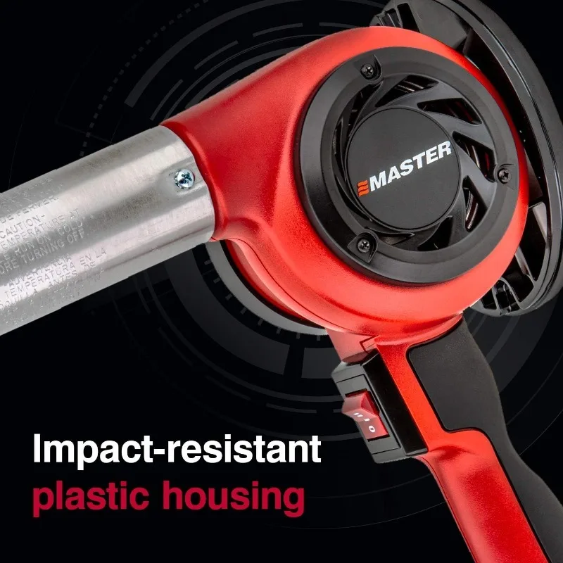 

Master Appliance HG-501T Легкая промышленная тепловая пушка, быстросменный подключаемый нагревательный элемент 1200F, 120 В, 1680 Вт, 14 А