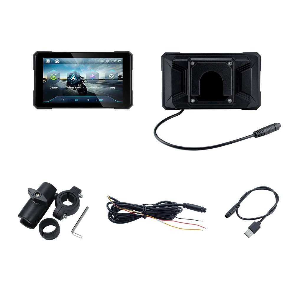 KEBIDUMEI 5 inch Rotational Motorcycle Wireless CarPlay Android Auto Display Screen HD GPS Navigation Monitor Waterproof
