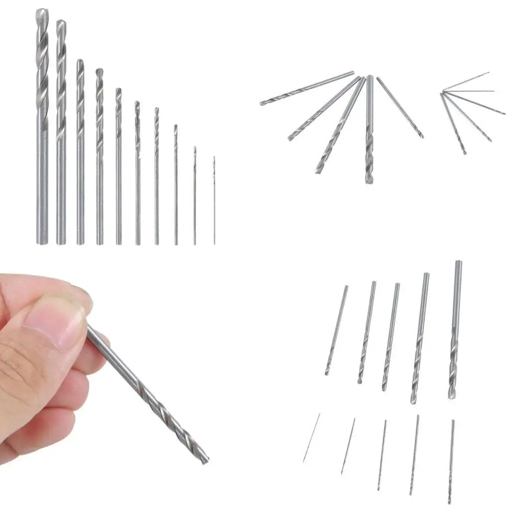 

652F 10Pcs HSS High Speed White Steel Twist Drill Bit Set For Rotary Tool New