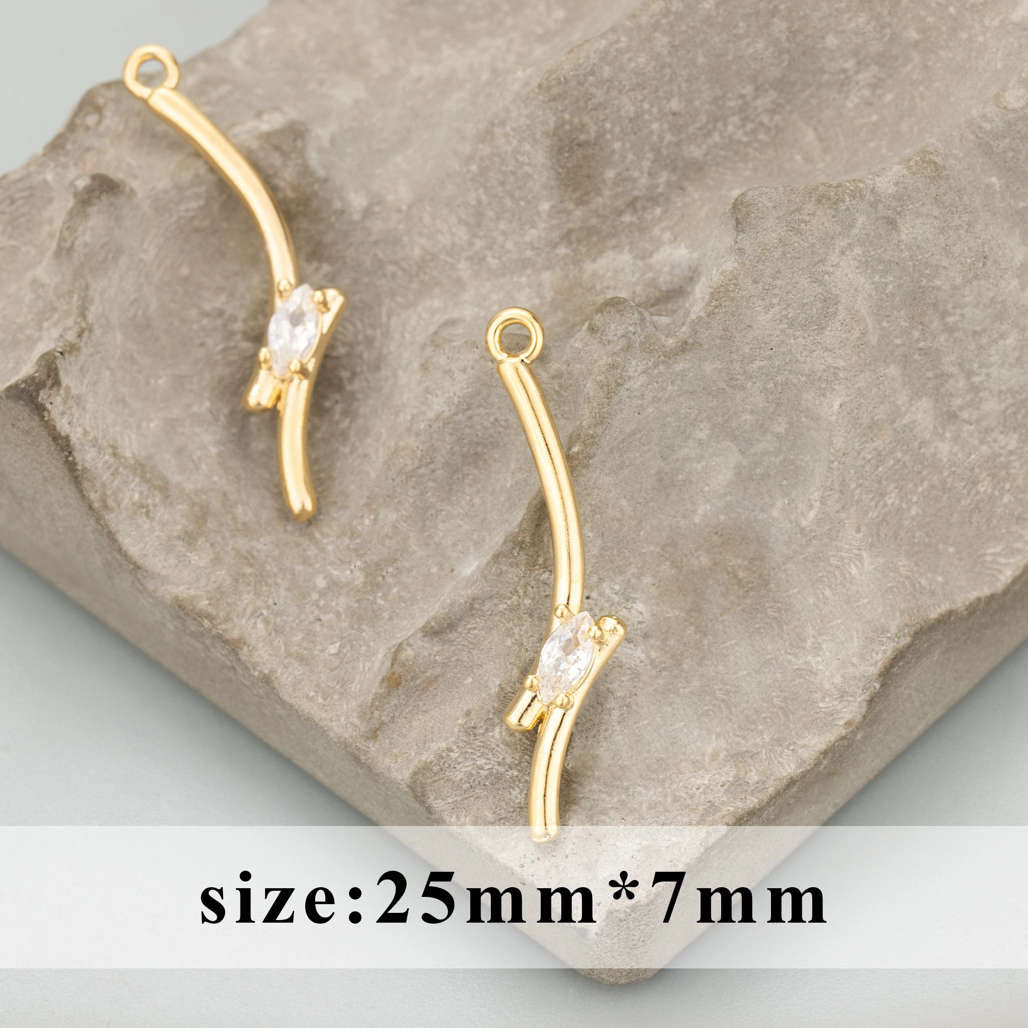 GUFEATHER,6pcs/lot,MG57,jewelry accessories,18k gold rhodium plated,copper,nickel free,zircon,charms,jewelry making,diy pendants