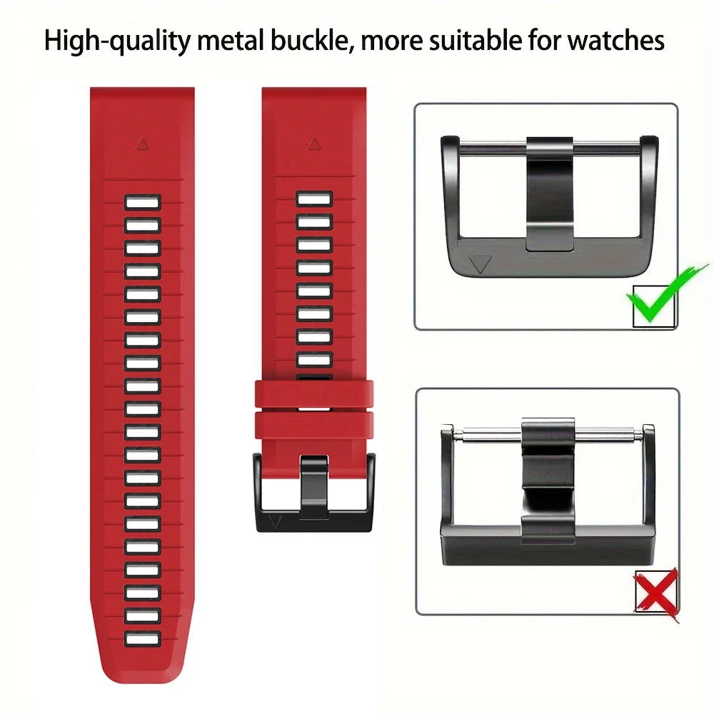 22mm 26mm Width Soft Silicone Watch Strap For Garmin Fenix 8 7 7X Pro 6 6X 5 5X Plus QuickFit Band For Epix Pro Gen 2 47mm 51mm image 3
