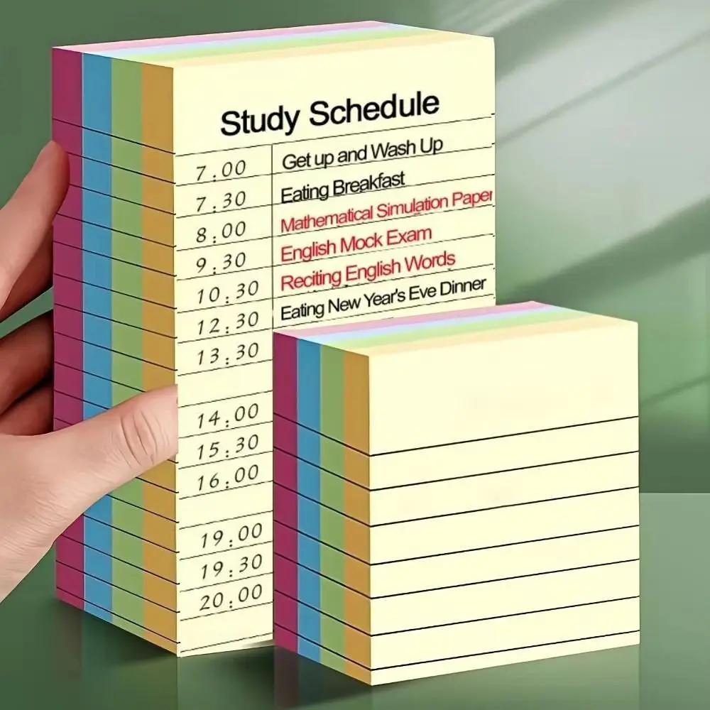 200 Sheets Self-adhesive Line Sticky Notes N Times Diary Memo Pad Paper To Do List Schedule Student Writing Marker Notebook