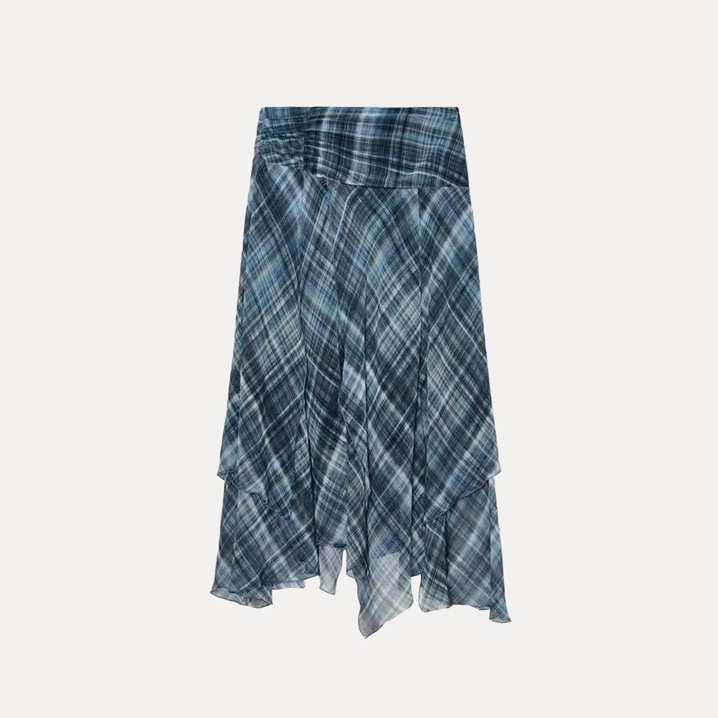 Ele Falda midi a cuadros asimétrica para mujer invierno 2025 nueva llegada Z faldas de mujer Stand Fit uso diario
