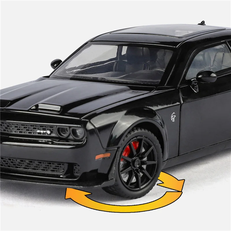 1:24 Dodge Challenger SRT Hellcat alliage modèle de voiture de sport moulé sous pression en métal voiture de course modèle de véhicule musculaire son lumière enfants jouet cadeau