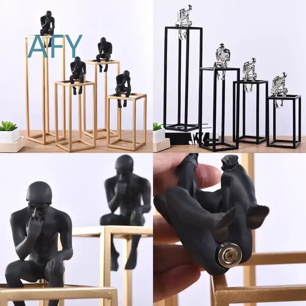 Modern Home Decor Statue for Living Room TV Stand Metal Office Model Room Soft Decoration Figure Ornament for Home Interior