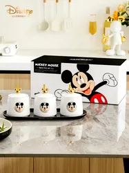 Disney Mickey Mouse Ceramic Spice Jar 3-Piece Seasoning Jar Set Spice Box Salt Shaker Seasoning Bottle Disney Kitchen Products