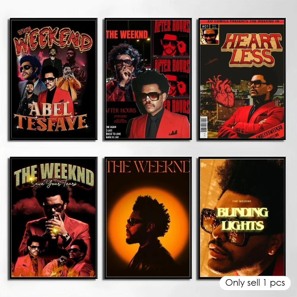 The W-Weeknd Star Boy After Hours Til Dawn Poster Self Adhesive Wall Stickers Removable Room Decor Aesthetic Space Murals Gift