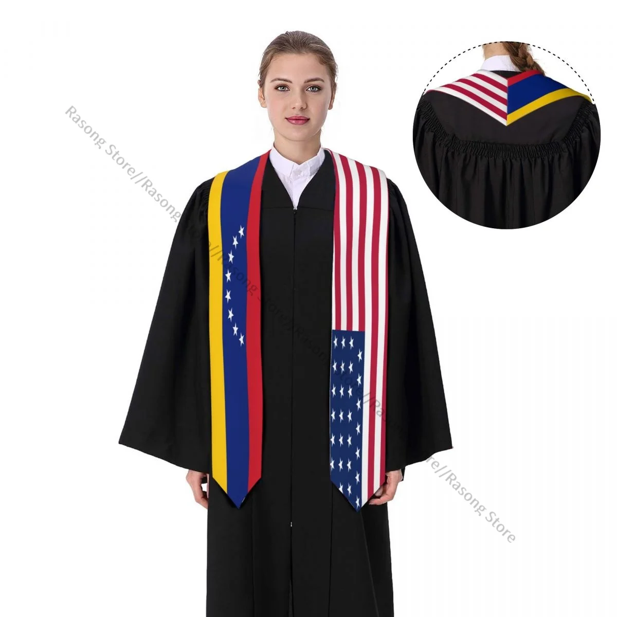 Unisex Bandeira Espanhola Graduação Roubou, Acadêmicos Comements Celebration Uniforme, Adulto Bandeira Xaile