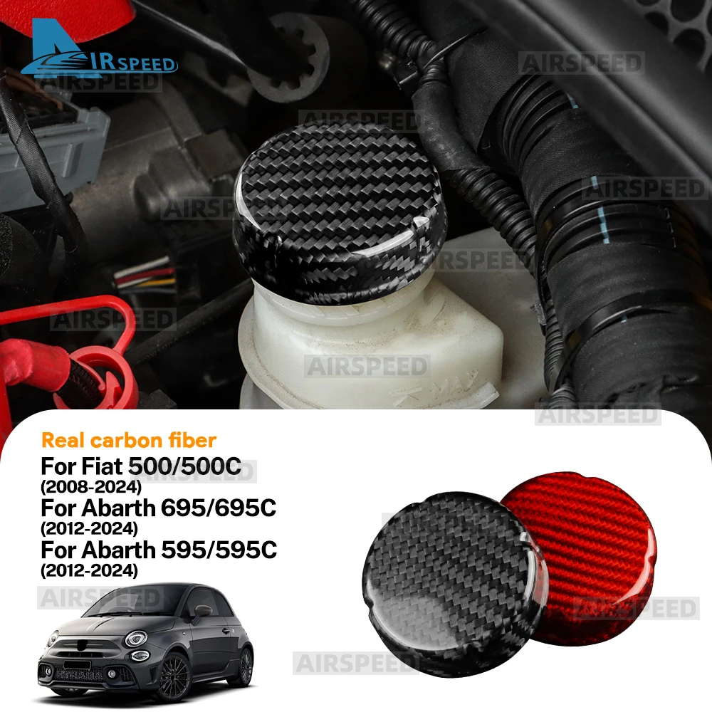 

Real Dry Hard Carbon Fiber For Abarth 595 595C 695 695C 2012-2024/Fiat 500 500C 2008-2024 Brake Fluid Reservoir Oil Cap Cover