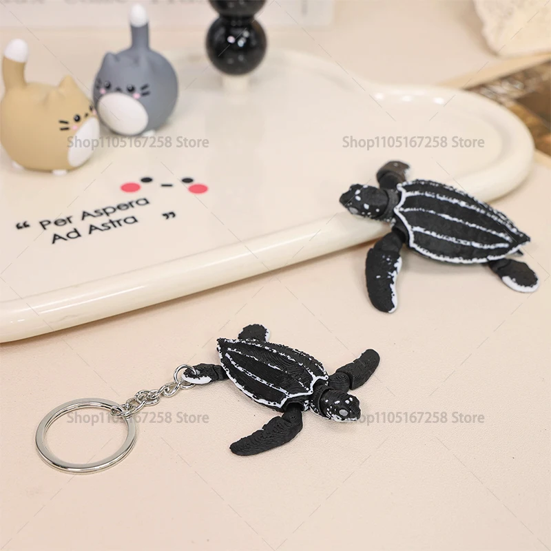 3D Printed Cute Animal Keychain, Marine Life Jellyfish Dolphin Shark Ornament, Articulated Fidget Toy Bag Pendant, Creative Gift