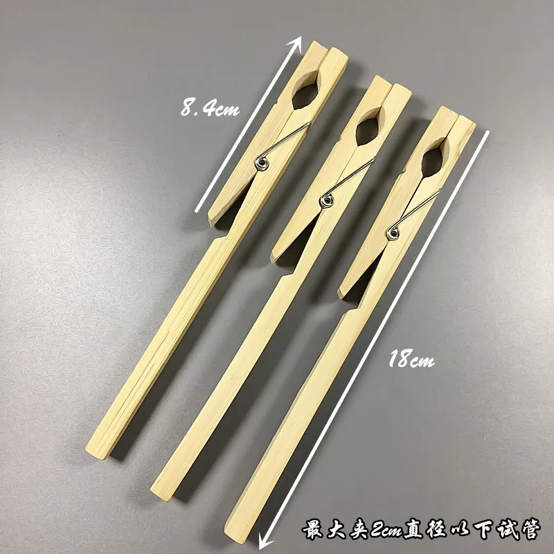 5pcs Wood Bamboo Clips Test Tube Holder Clip Lab Laboratory Chemical Supply 17x1.3x1.3cm