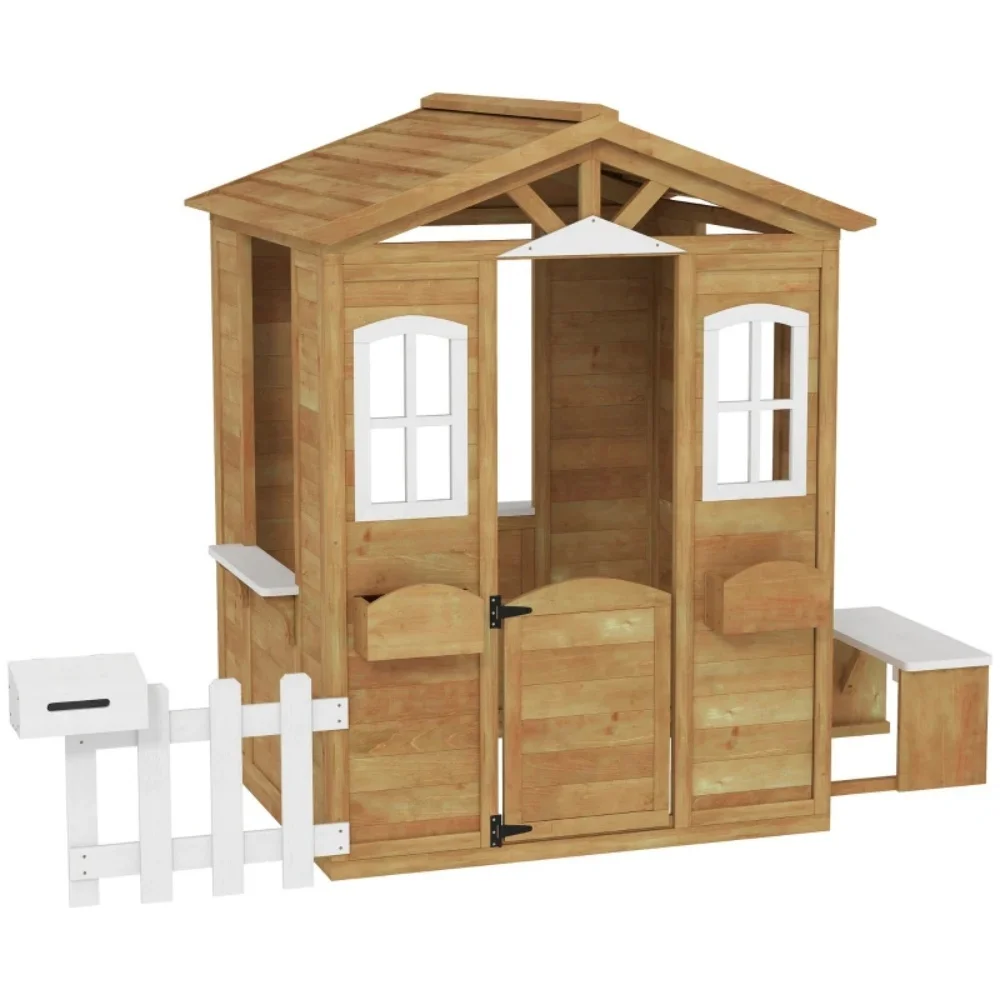 

Wooden Playhouse Children's entertainment Playhouse, small wooden house