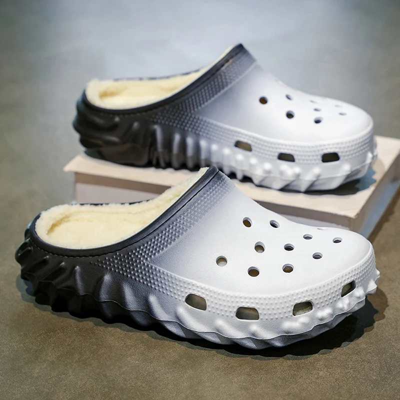 

Shoes for Men Men's Slippers Warm Add Cotton Couple Women Home Shoes Non-Slip Soft and Comfortable Waterproof Thick Bottom New