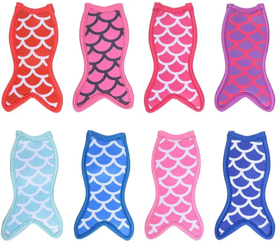 Wholesale Neoprene White Mermaid Popsicle Sleeve Thermal Sublimation For Printed Design Diy Insulated Cooling Ice Cream Sleeve