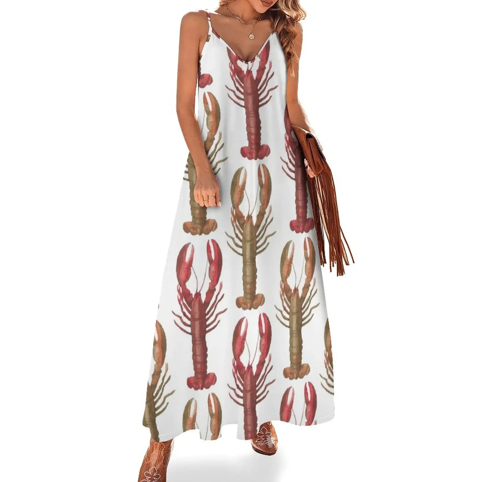 

Lobsters Sleeveless Dress Women's summer suit clothes for woman Women's long dress Long dresses Dress