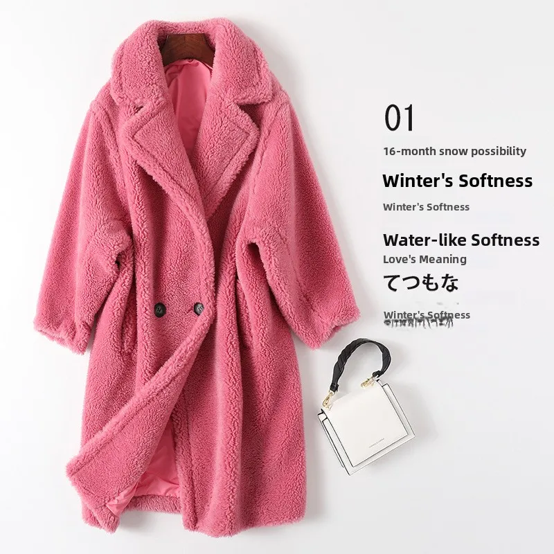2025年冬新作 インテグレーテッドスキン＆ファーラムファーコート 大人用 テディベア レディース ロングシープスキンファーコート