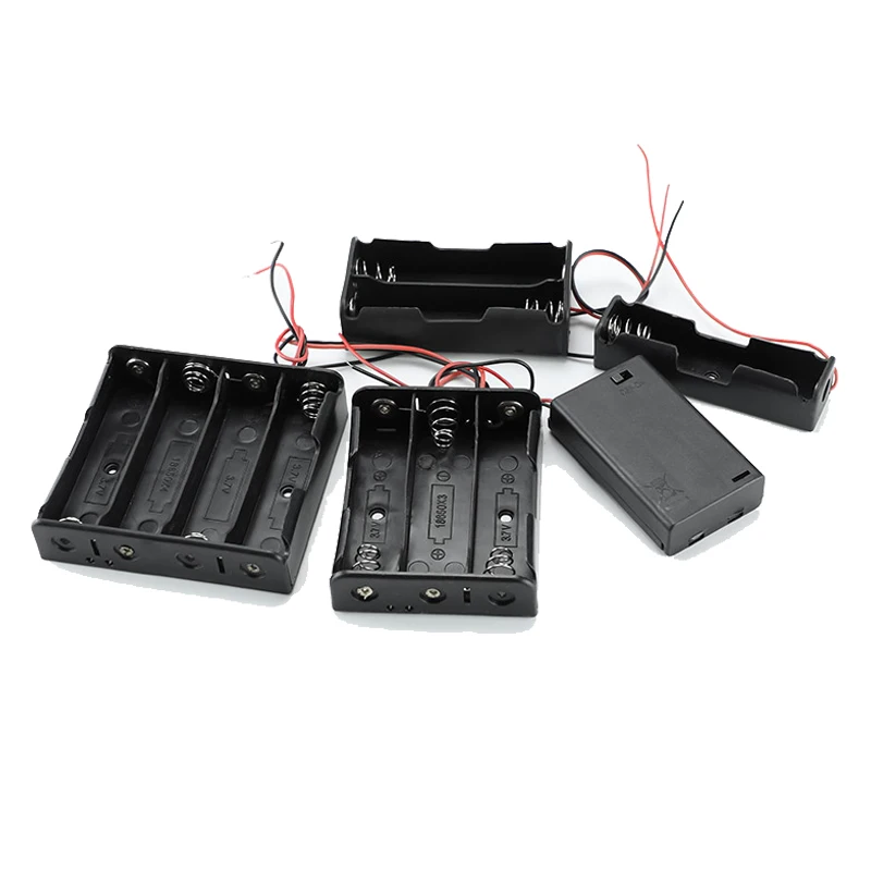 1x 2x 3x 4x Aaa Batterij Box Case Houder Met Draad Leads Side By Side Accubak Aansluiten Soldeer Voor 1-4 Stuks Aaa Batterijen