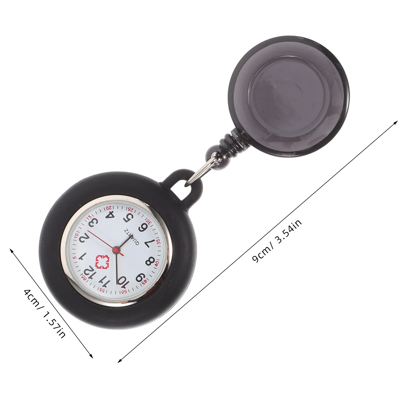 Relógio de bolso de enfermeira com rosto sorridente, carretel de crachá, relógio pendurado, durável, leve, hora precisa, número claro para estudantes