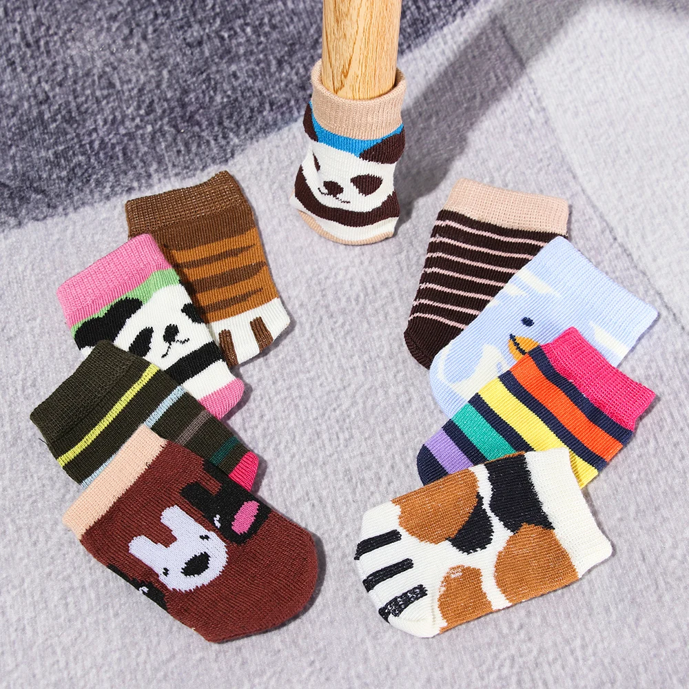 4Pcs High Quality Cartoon Furniture Home Decor Table Foot Socks Knitting Sock Floor Protectors Chair Leg Covers