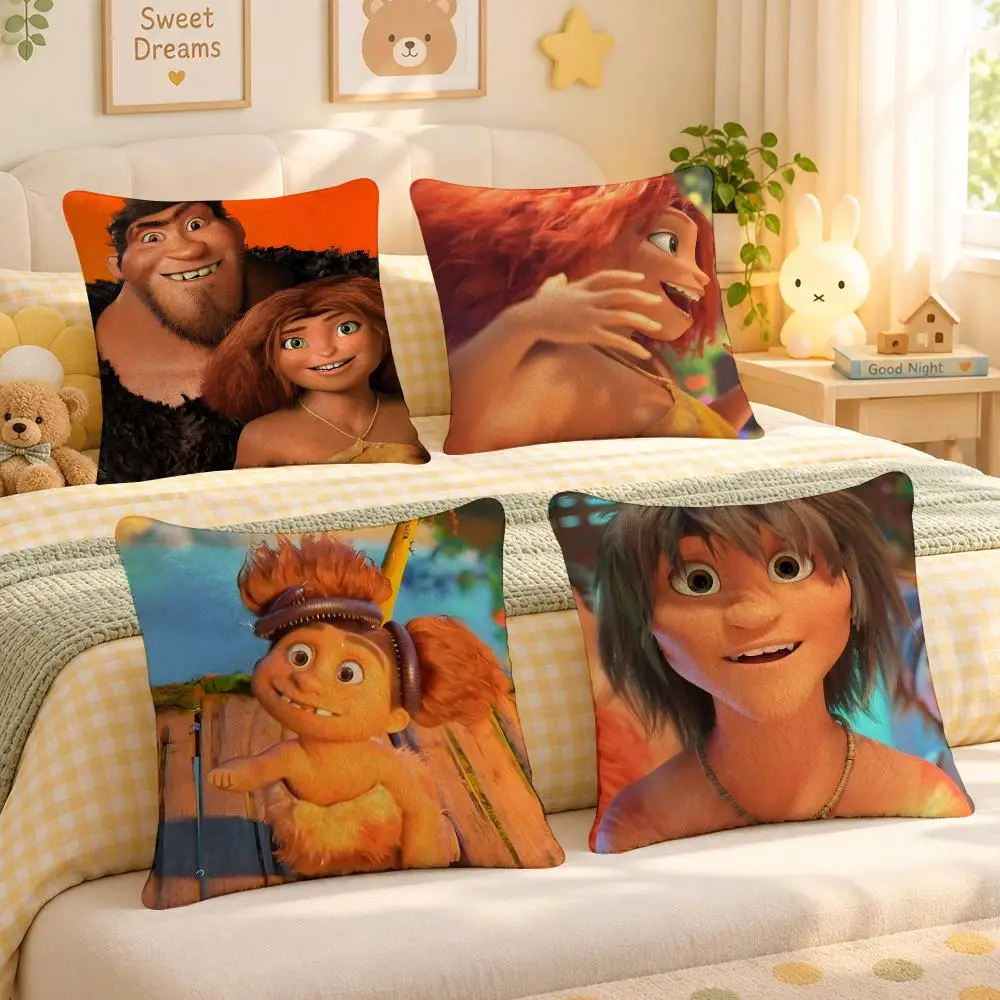 Movie Croods Family Adventure Cushion Cover Personalized Soft Plush Pillow Living Room Home Sofa Bedroom Office Car Cushion