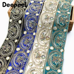 2/5/10Yards 5cm Sequins Embroidery Lace Trim Jacquard Ribbon Webbing Clothes Dress Decoration Trimming Sewing Craft Accessories