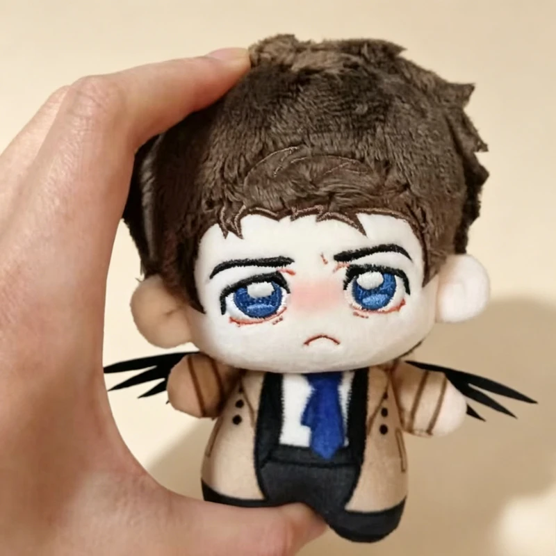 Supernatural Castiel Plush Doll Chibi Style Angel Character Soft Stuffed Toy Keychain Pendant Fans Backpack Decor Birthday Gift
