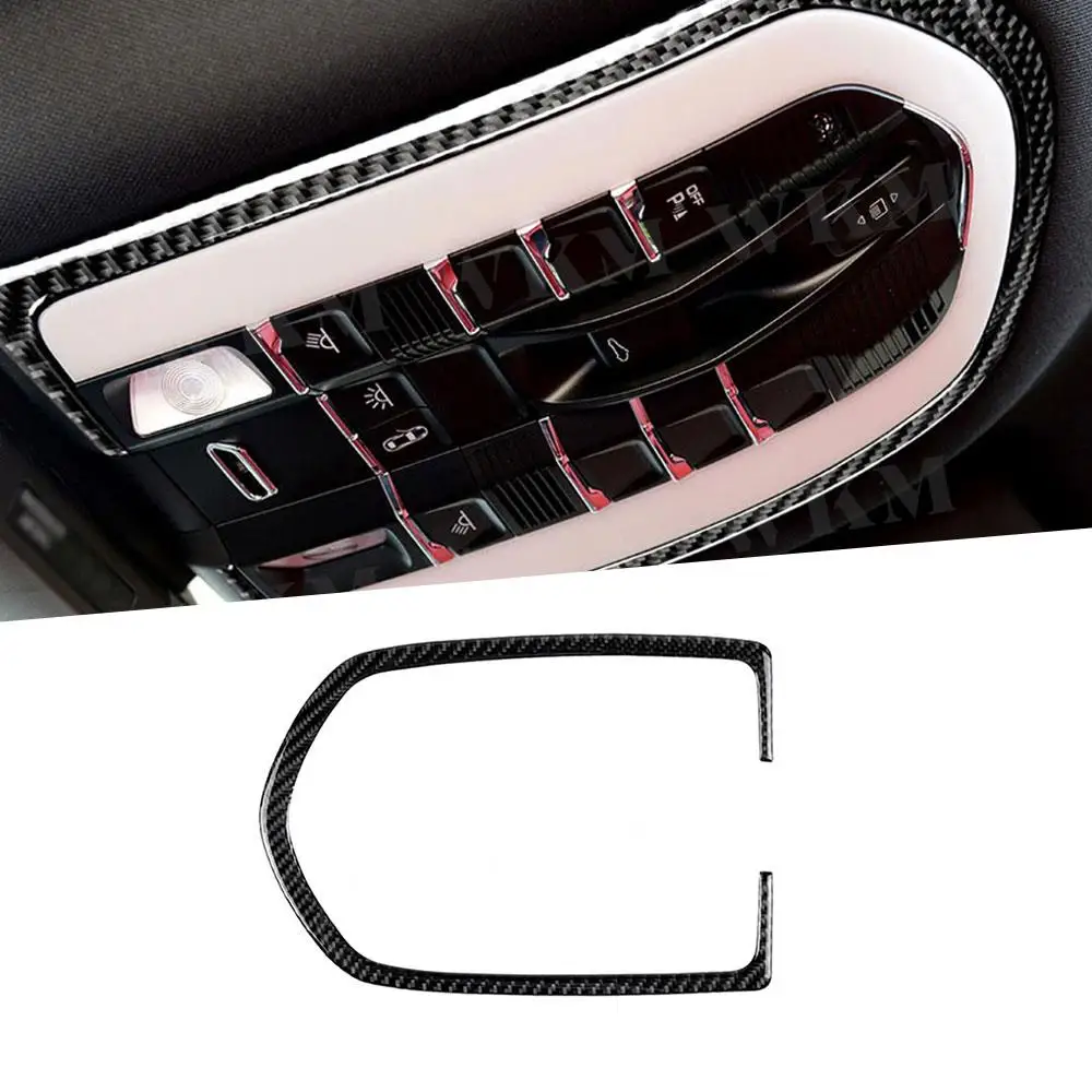 

Carbon Fiber Interior Roof Reading Light Lamp Frame Cover Sticker for Porsche Macan 2015-2018 Car Decoration