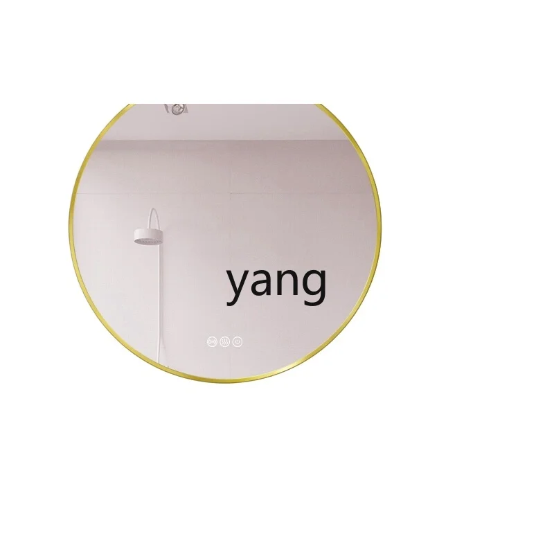 

lhh intelligent round bathroom mirror wall-mounted anti-fog bathroom wall-mounted washtable mirror