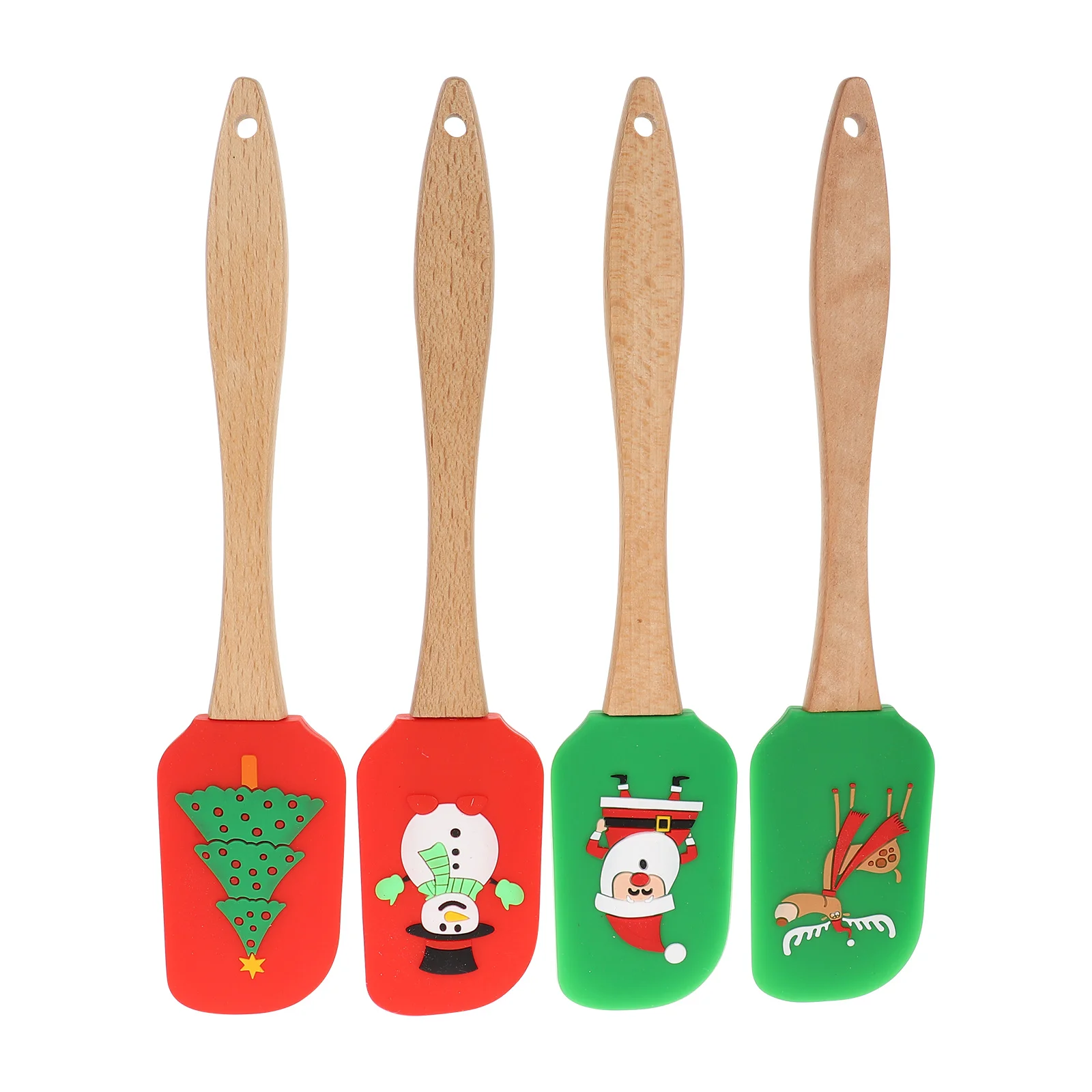 

4 Pcs Silicone Cream Spatula Butter Spreader Pastry Tools Christmas Design Kitchen Baking Supplies Food Grade for Home