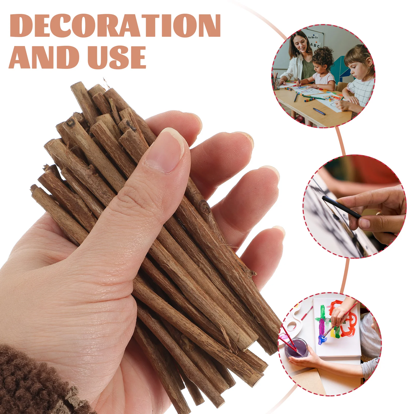 100pcs 10CM Long 03-05CM in Diameter Wood Log Sticks for DIY Crafts Photo Props (Wood Color) Tea tree sticks