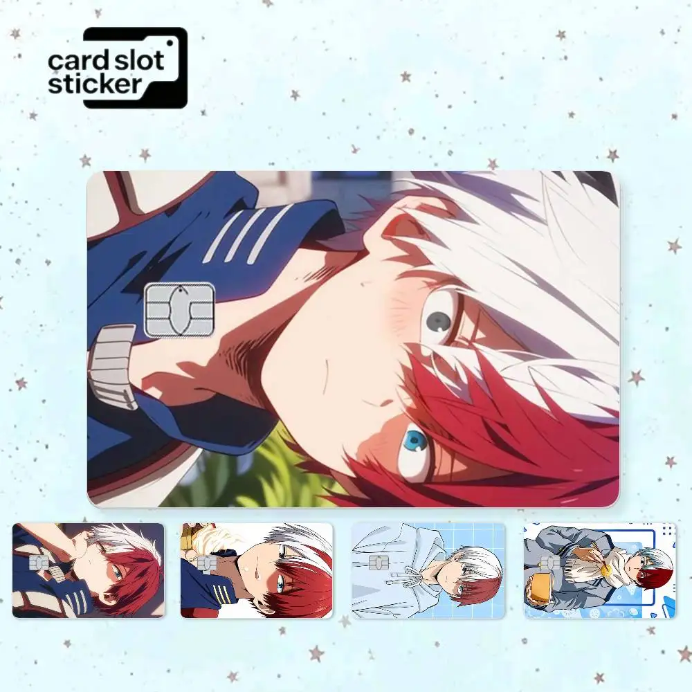 Cartoon Shoto T-Todoroki Cool  Credit Card HD Stickers Game Card Decal Small Chip Waterproof Sticker Gift