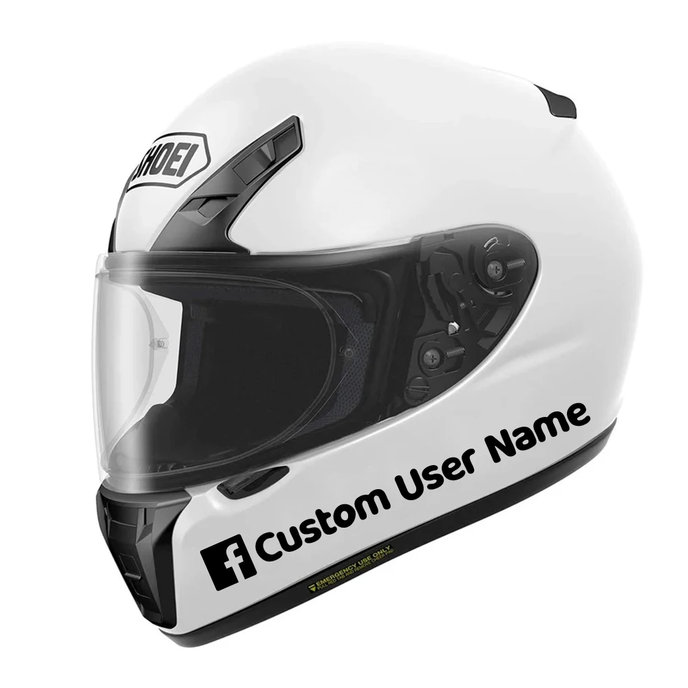 Pegatina personalizada para redes sociales, altura de 2,5 cm, decoración para casco de Motor, marco de bicicleta, calcomanía automática con nombre