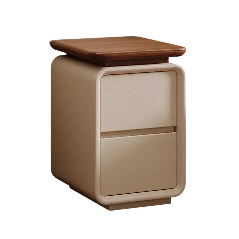 Fomex Fomex Fomex Solid Wood Bedside Table Ultra Narrow Small Storage Cabinet Light Luxury Medieval Cream Style Bedroom Nightsta