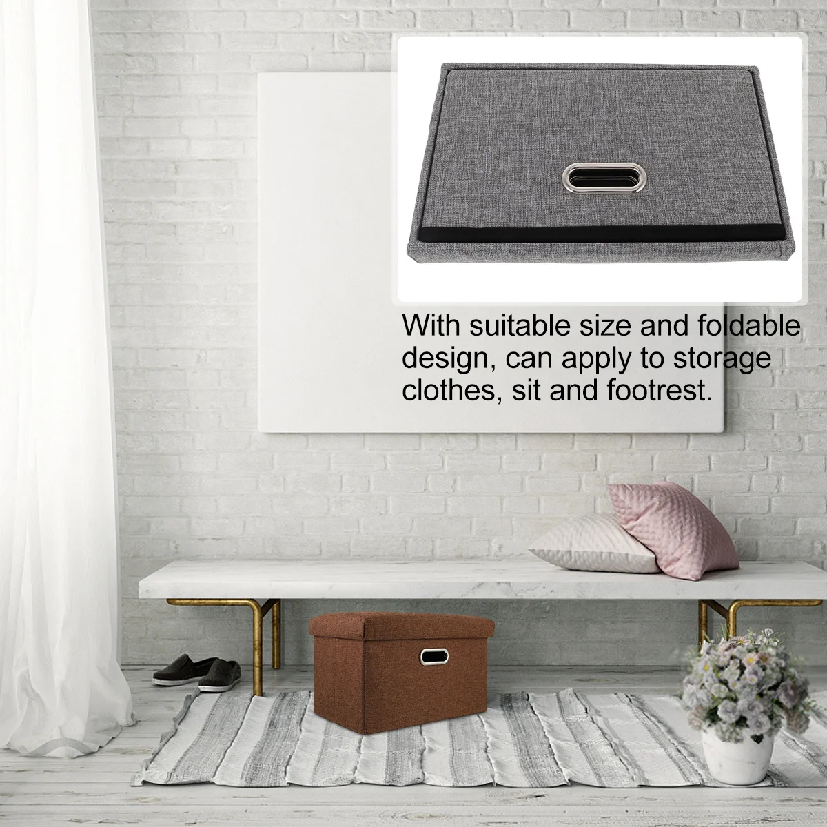 

Practical Stool Multifunctional Storage Box Foldable Design Suitable Size Ideal for Bedroom Living Room Storage Stool