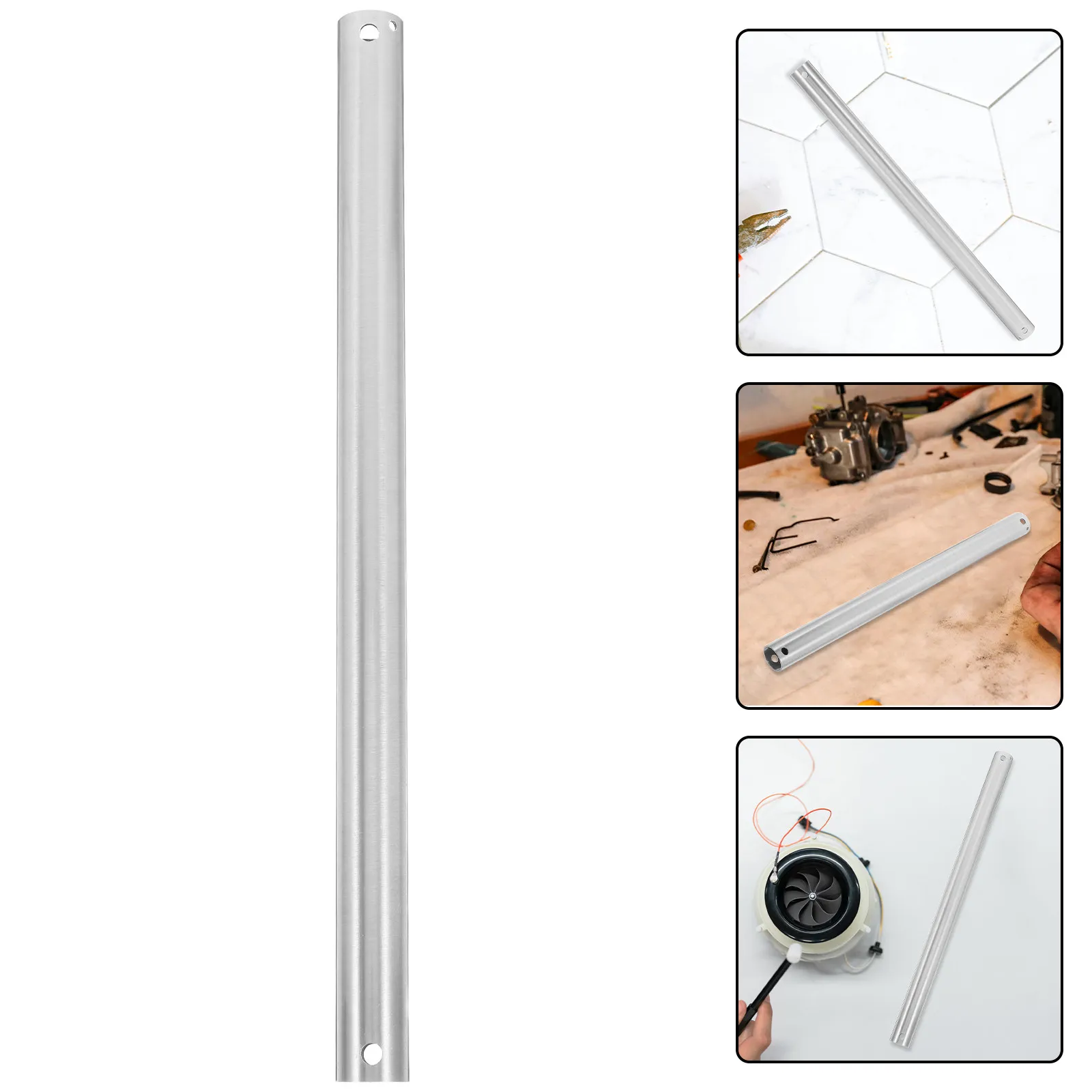 

Удлинитель для потолочного вентилятора, серебристый металлический, регулируемый, современный, для подвесных светильников, сменная деталь, декор для дома