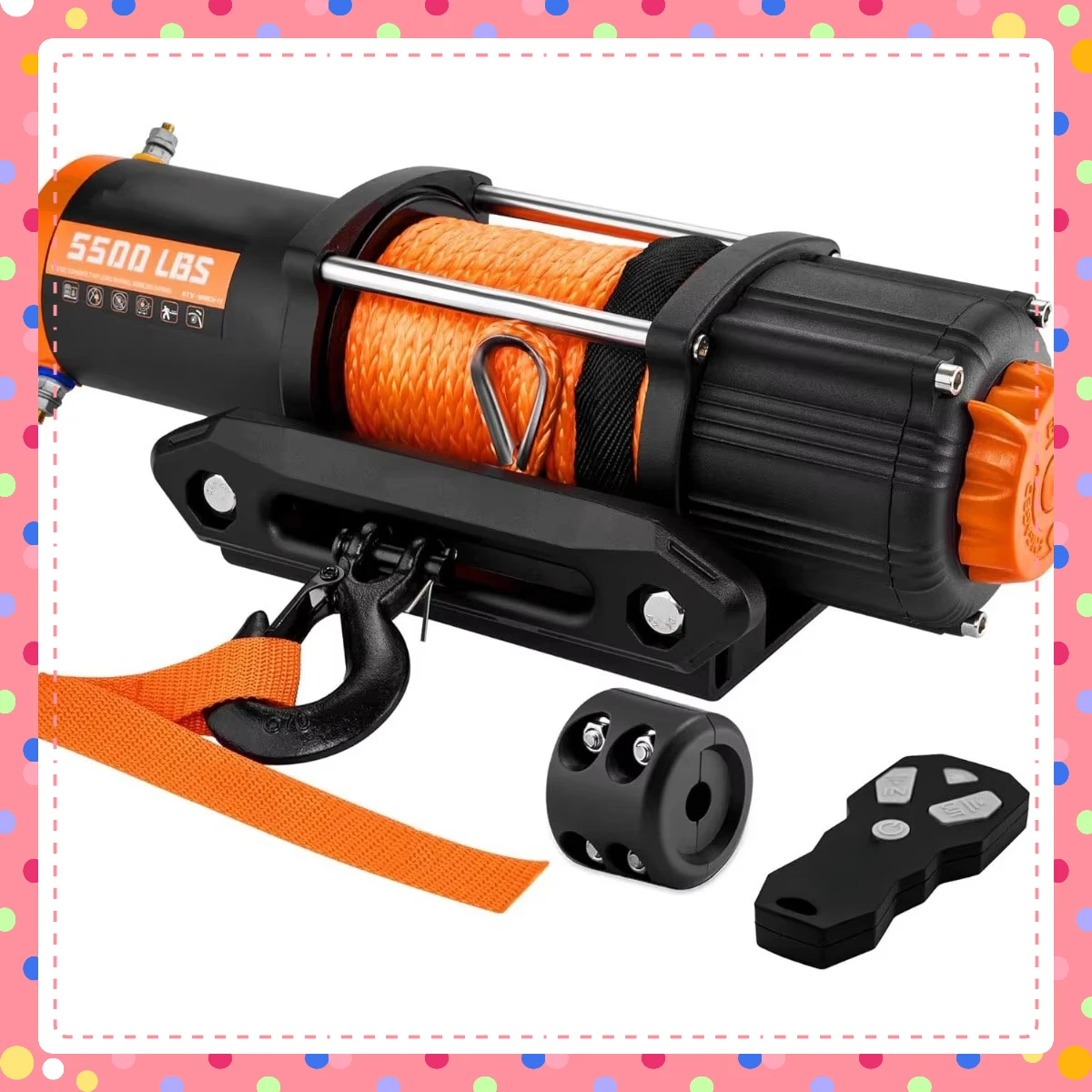 5500LB ATV/UTV Winch Kit with Synthetic Rope & Wireless Remote, Waterproof for Off-Road Adventure & Recovery