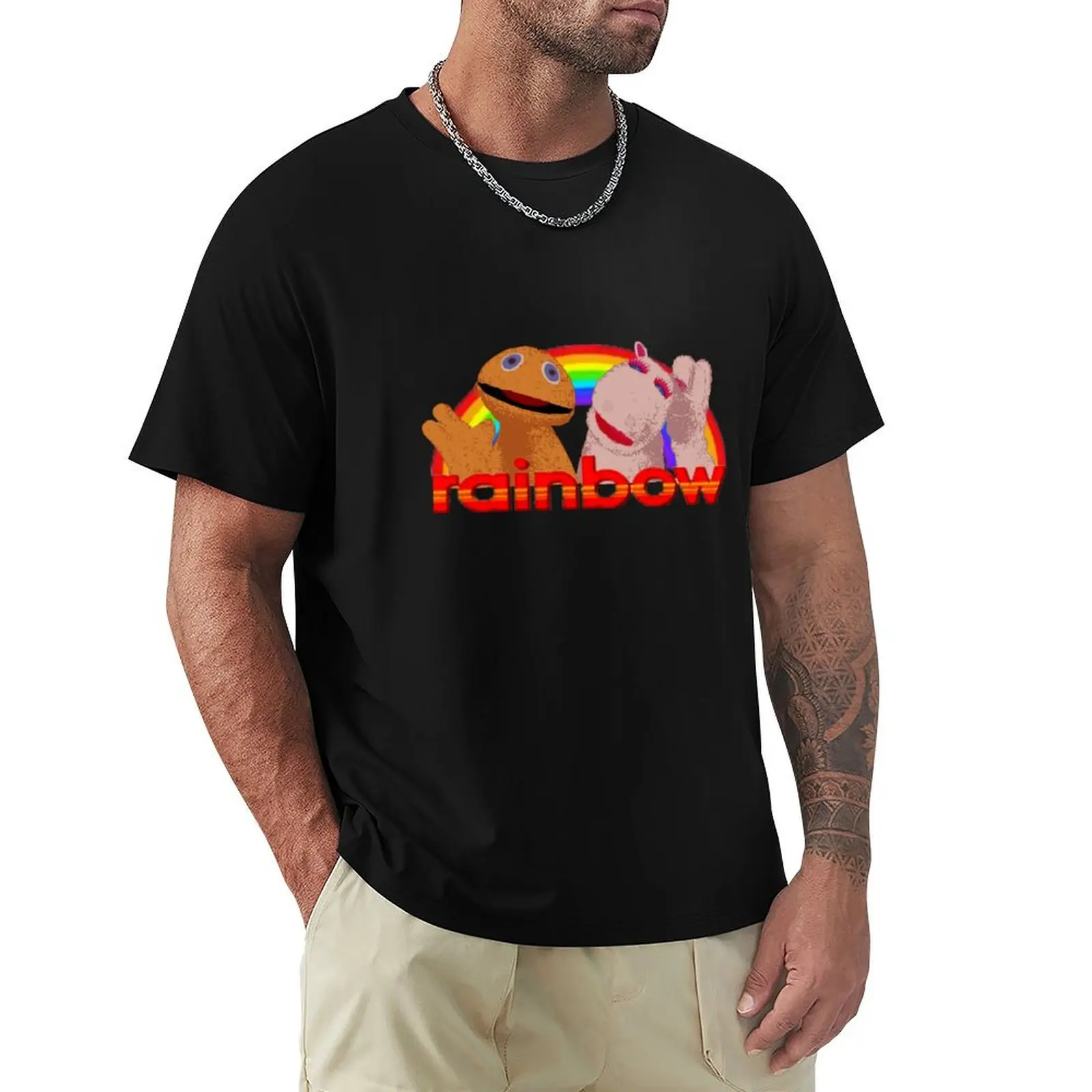 

Rainbow's Zippy & George T-Shirt customizeds sports fans oversized graphic tee tops shirts men