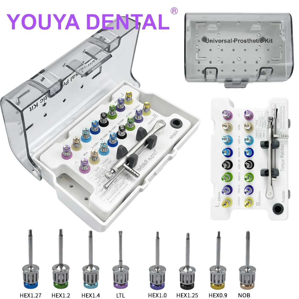 

Universal Dental Implant Repair Tool Kit Colorful Dental Torque Wrench Screwdriver Tools Prosthetic Kit Dentistry Instrument