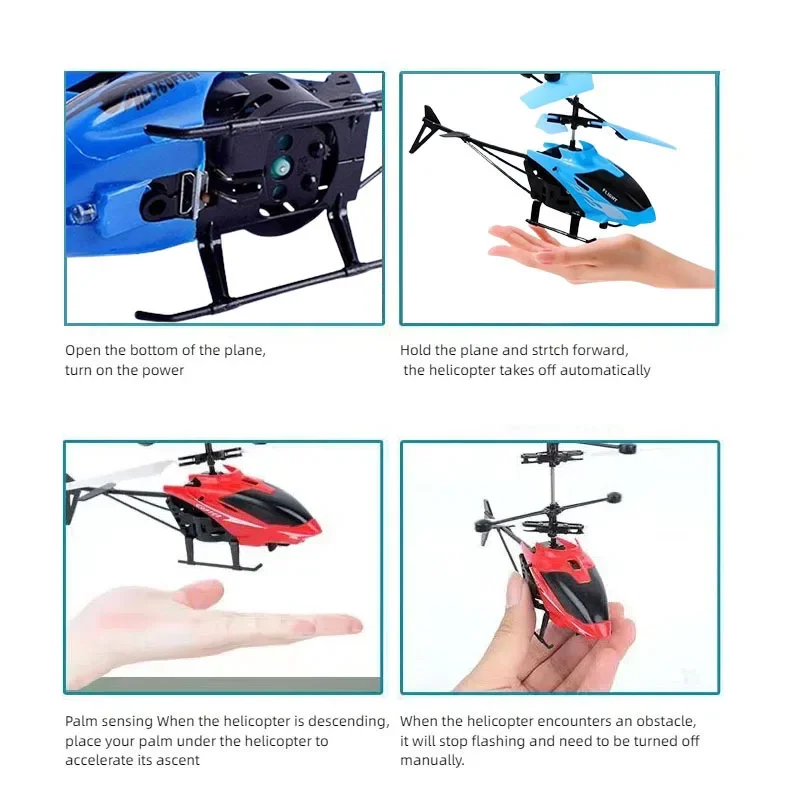 Mini RC Oplaadbaar Geen afstandsbediening RC Helikopters Speelgoed Inductie Zweven Veilig Valbestendig Rc-vliegtuig