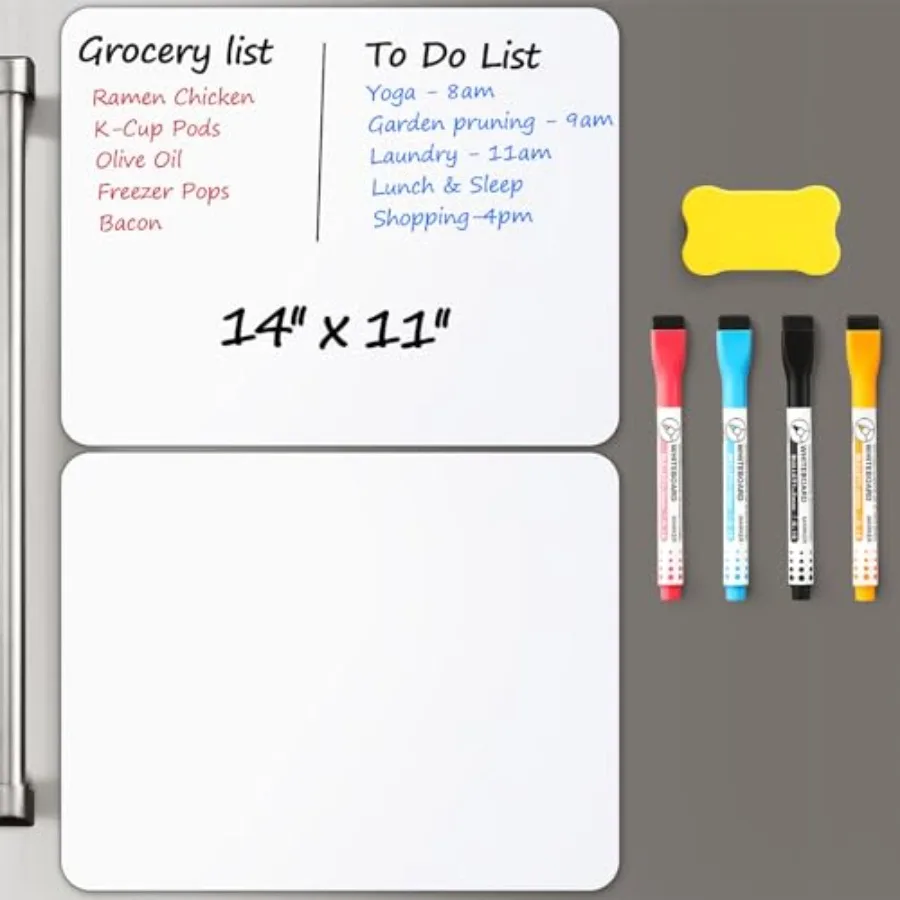 2 PCS Magnetic Dry Erase Whiteboard for Fridge, 14