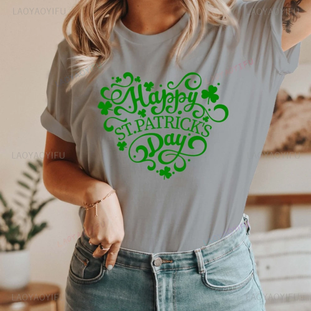 3.17 St. Patrick's Day Shamrock Luck Irish Printed T-shirt Woman Man High Quality Cotton Summer T-shirt Ropa Hombre Camisetas