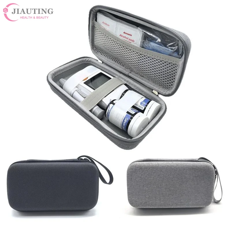 1* Blood Glucose Meter Storage Diabetes Bag Diabetes Testing Kit Case With Zipper For Office Travel Health Monitoring Organizer view 4