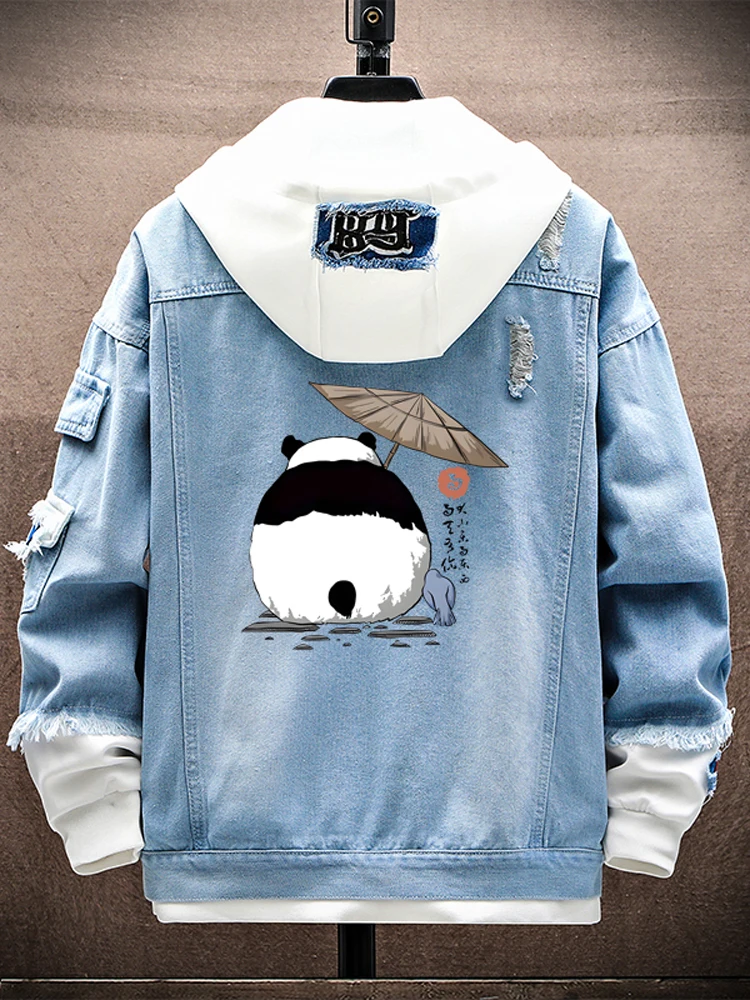 

Модная повседневная свободная мужская джинсовая куртка с капюшоном для осени и весны, молодежная, студенческая, модная рабочая одежда, одежда для пар