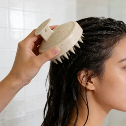 Silicone Hair Wash Brush Wheat Straw Silicone Hair Wash Brush Head Brush Scalp Stop Itch Scratching Comb Hairdressing Set