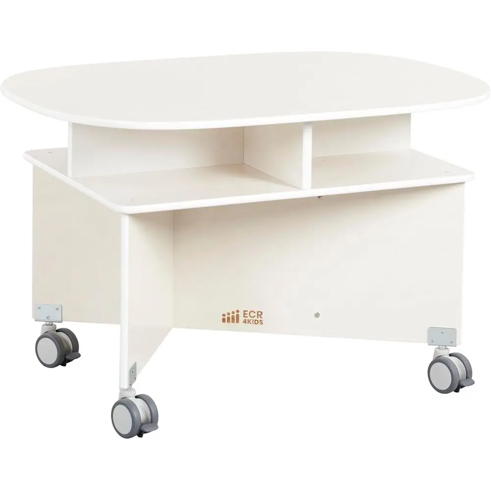 

Collaborative Multi-Purpose Table with Storage, White Washed Finish