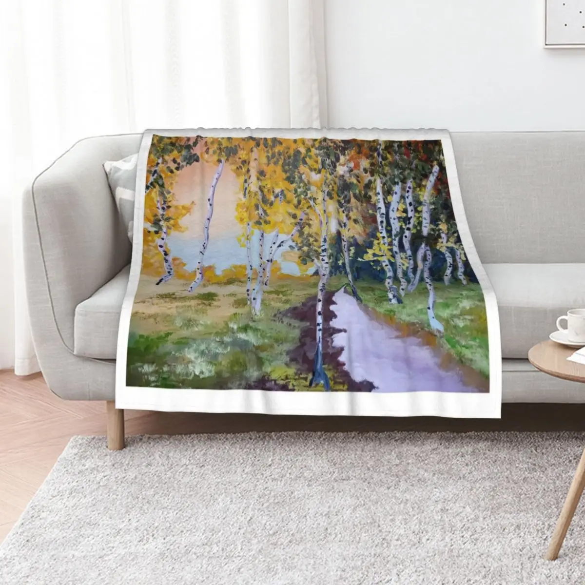 The Birch Grove Throw Blanket Sofa Throw Picnic Soft Flannel Fabric Sleeping Bag Loose Blankets