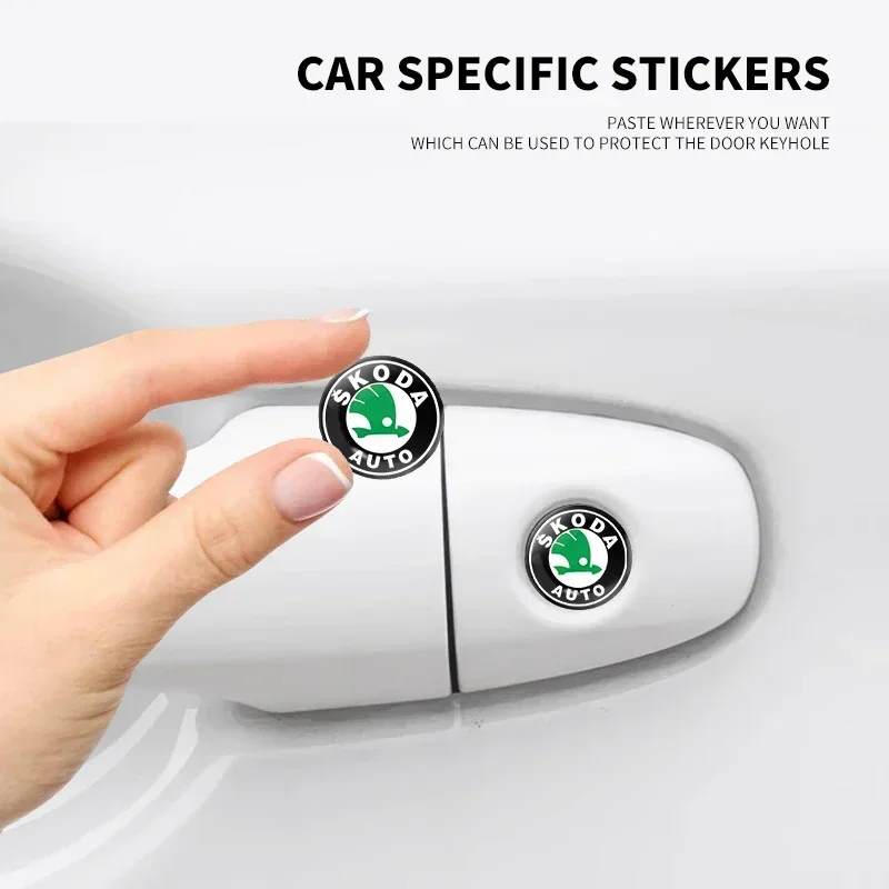 

Car Sticker 2025 New 15mm Car Lock Keyhole Stickers Decoration Protection For skoda octavia a5 a4 mk1 fabia superb rapid mk3 yet